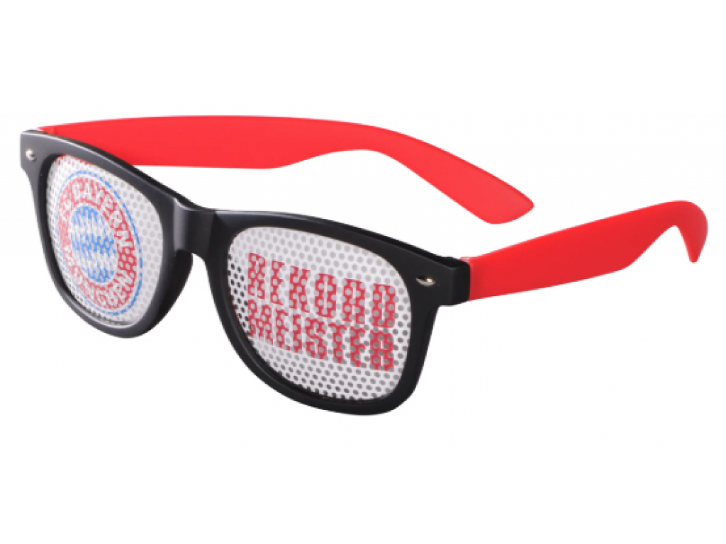 děrované brýle Mia san mia FC Bayern München, červená / černá