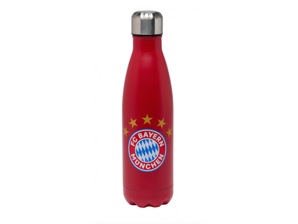 Sticla de baut din aluminiu cu sigla 5 stele FC Bayern München, rosu, 0,5l