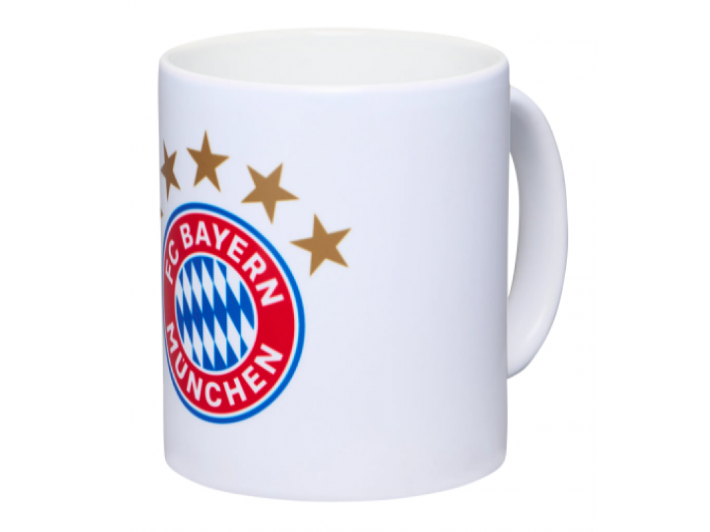 Hrnček s 5-hviezdičkovým logom, FC Bayern München, 0,3 l, biely