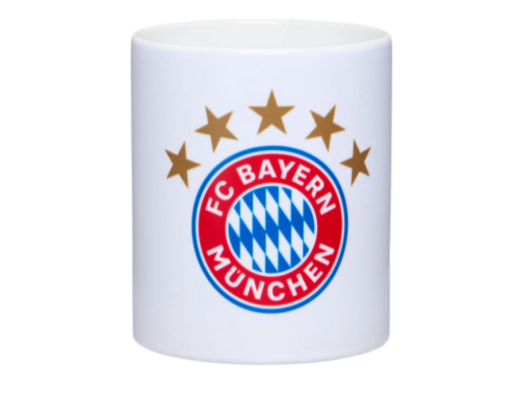 Hrnček s 5-hviezdičkovým logom, FC Bayern München, 0,3 l, biely