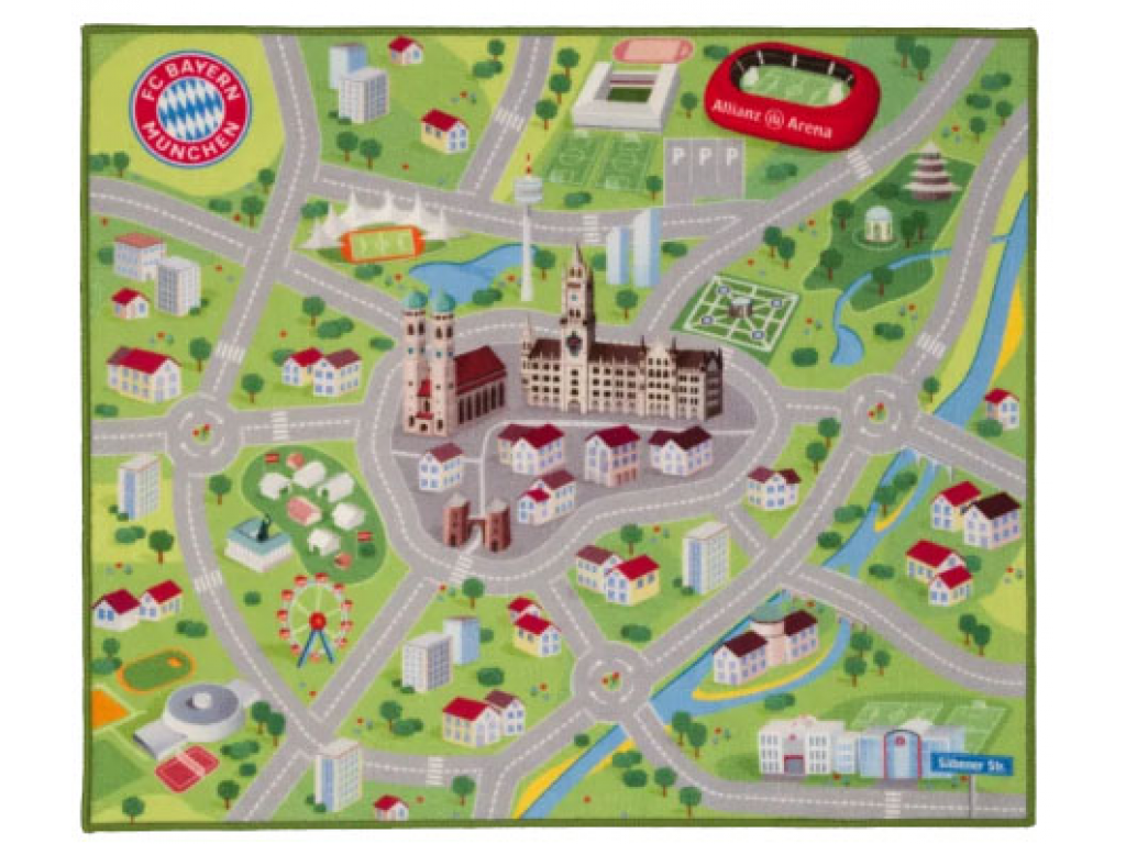 Koberec do detskej izby FC Bayern München - mapa mesta
