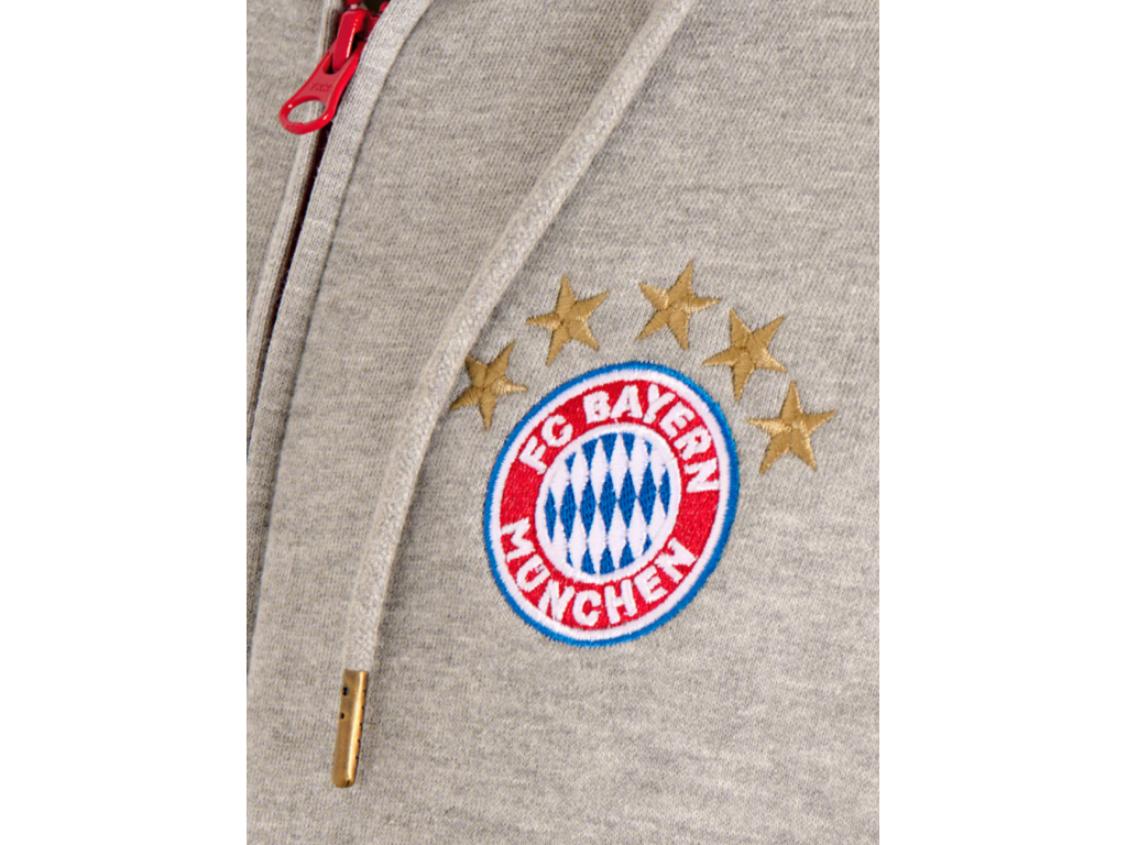 Pánska mikina s kapucí FC Bayern München Logo, šedé