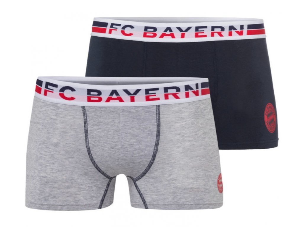 Pánske boxerky set 2 ks FC Bayern München, čierne a sivé