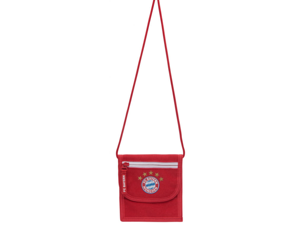 Peňaženka so šnúrkou s logom 5 hviezdičiek FC Bayern München, červená