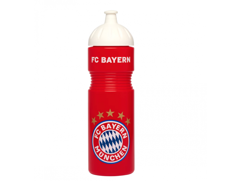 Sticla de plasticic cu sigla FC Bayern München, rosie, 0,75 l