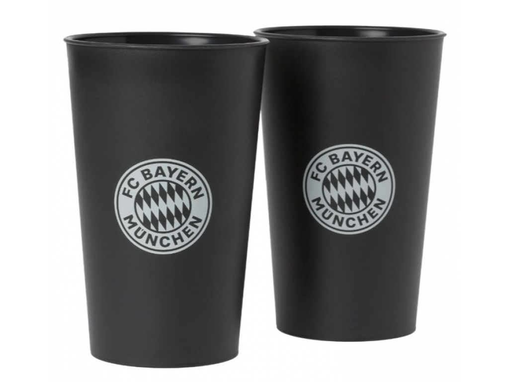 Poháre z bio plastu FC Bayern München, 2 ks, černé 0,4 l