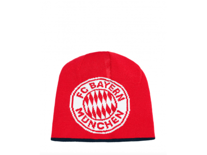 detská pletená čiapka obojstranná FC Bayern München, modrá, červená 2