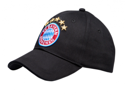 Șapcă pentru copii cu sigla FC Bayern München de 5 stele, neagră