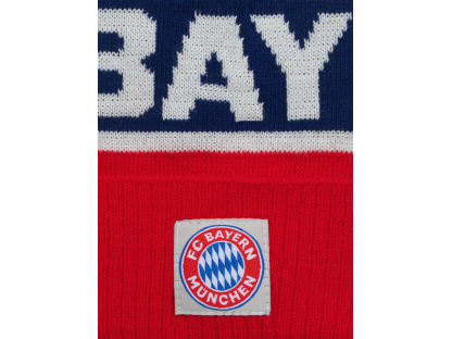Detská zimná čiapka FC Bayern München, biela / červená / modrá