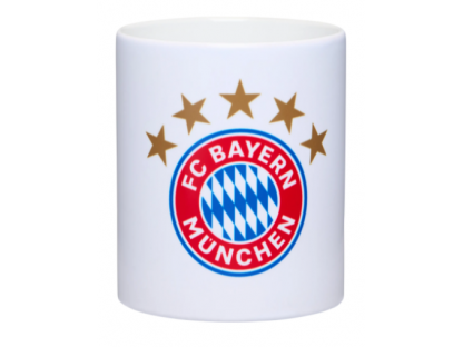 Hrnček s 5-hviezdičkovým logom, FC Bayern München, 0,3 l, biely 2