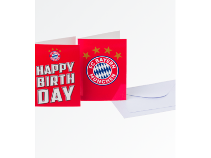 Narozeninová pohlednice a pozvánka FC Bayern München s obálkou