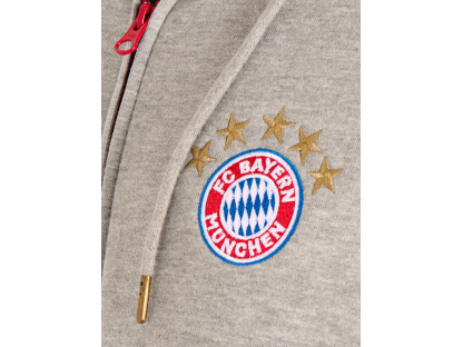 Pánska mikina s kapucňou FC Bayern München Logo, sivé