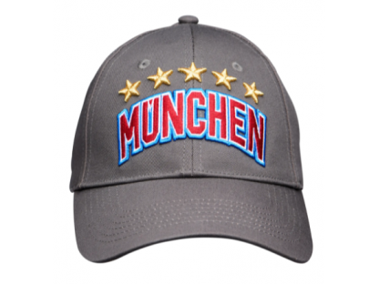 Kšiltovka MÜNCHEN s 5 hvězdičkami FC Bayern München, šedá