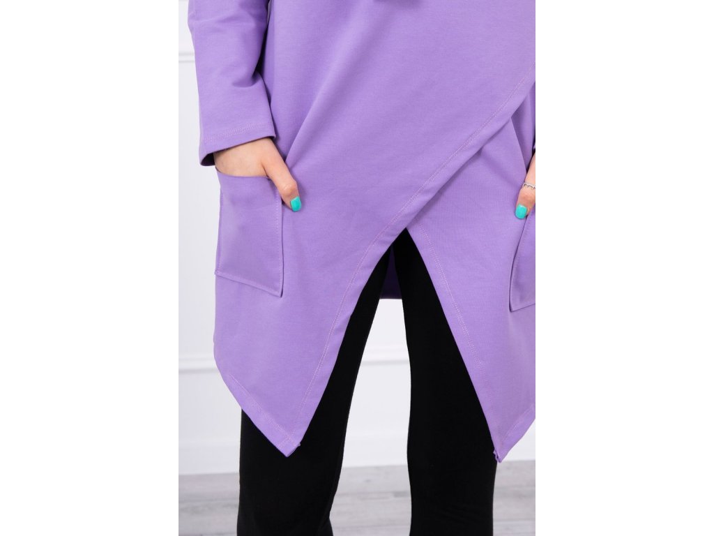 Asymetrická tunika s límcem Marlene fialová