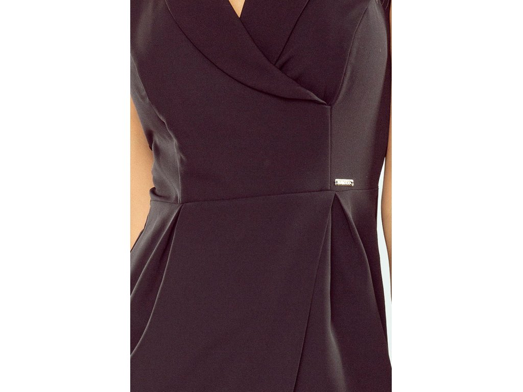 Asymetrické šaty s výstřihem Ange černé