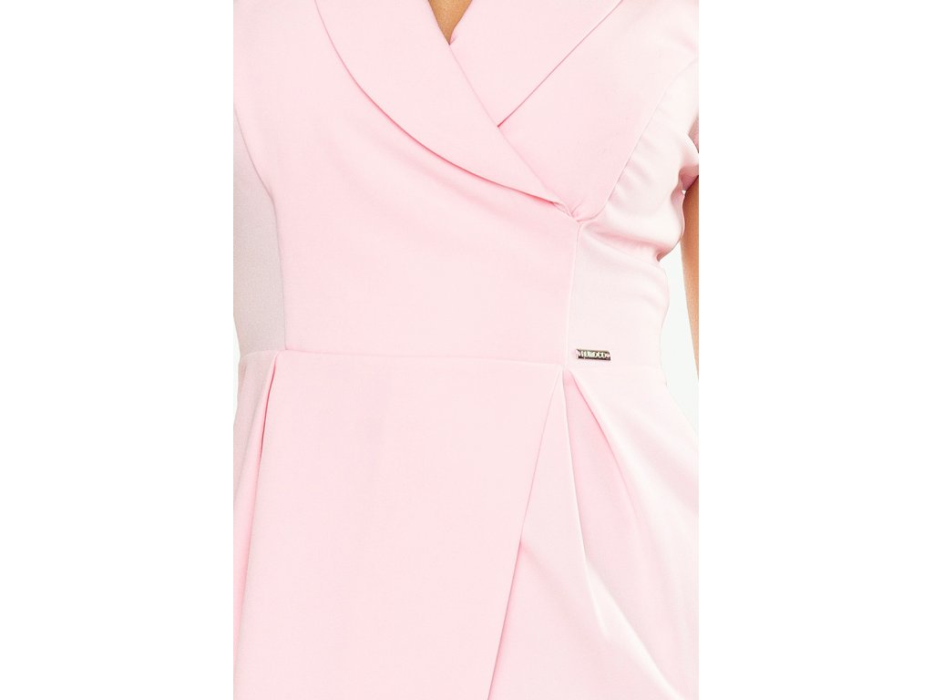 Asymetrické šaty s výstřihem Meadow pastelově růžové