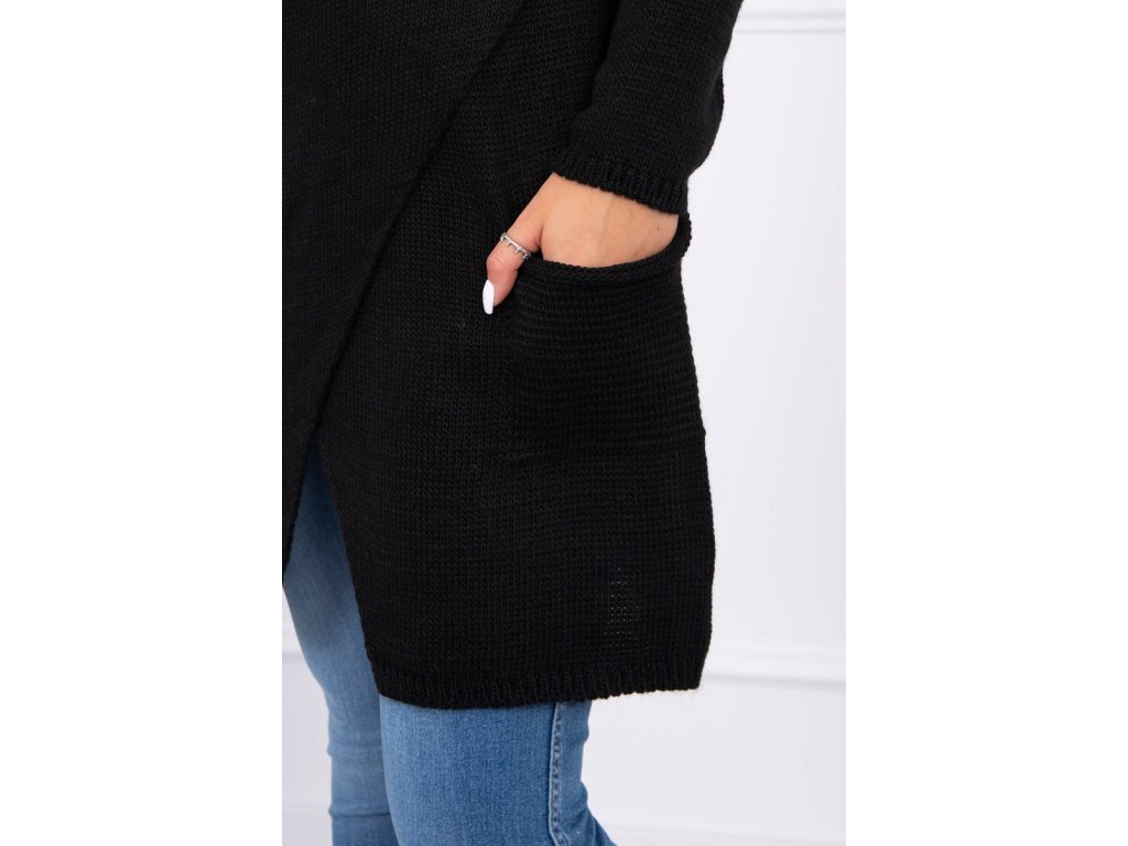 Asymetrický svetr s kapucí Candi černý