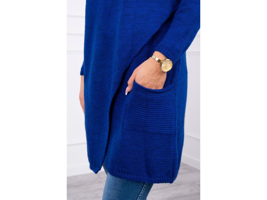 Asymetrický svetr s kapucí Candi královsky modrý
