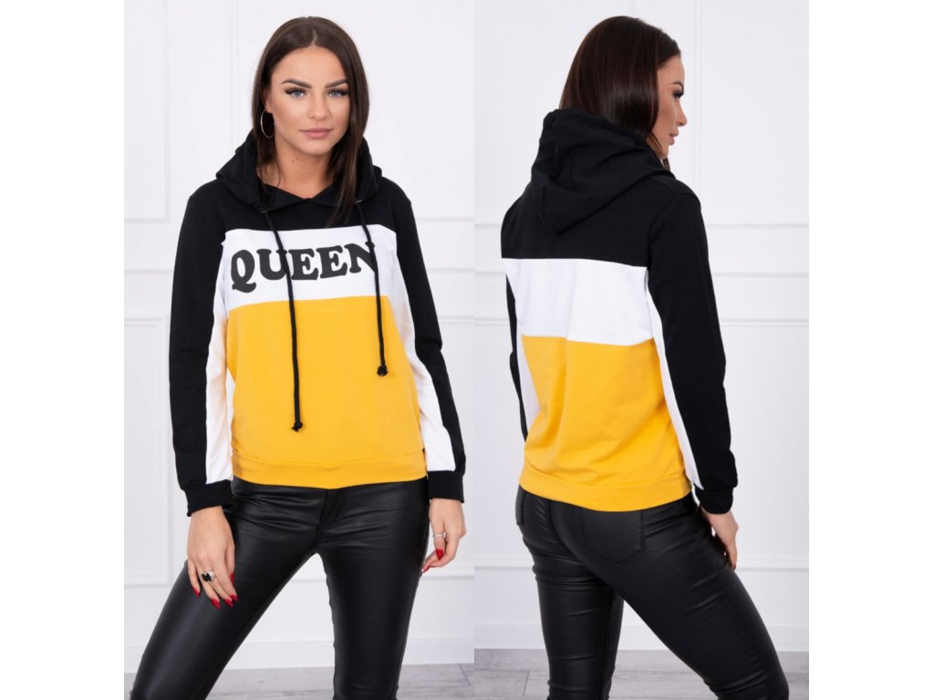 Dámská mikina QUEEN Rachyl černá/hořčicová