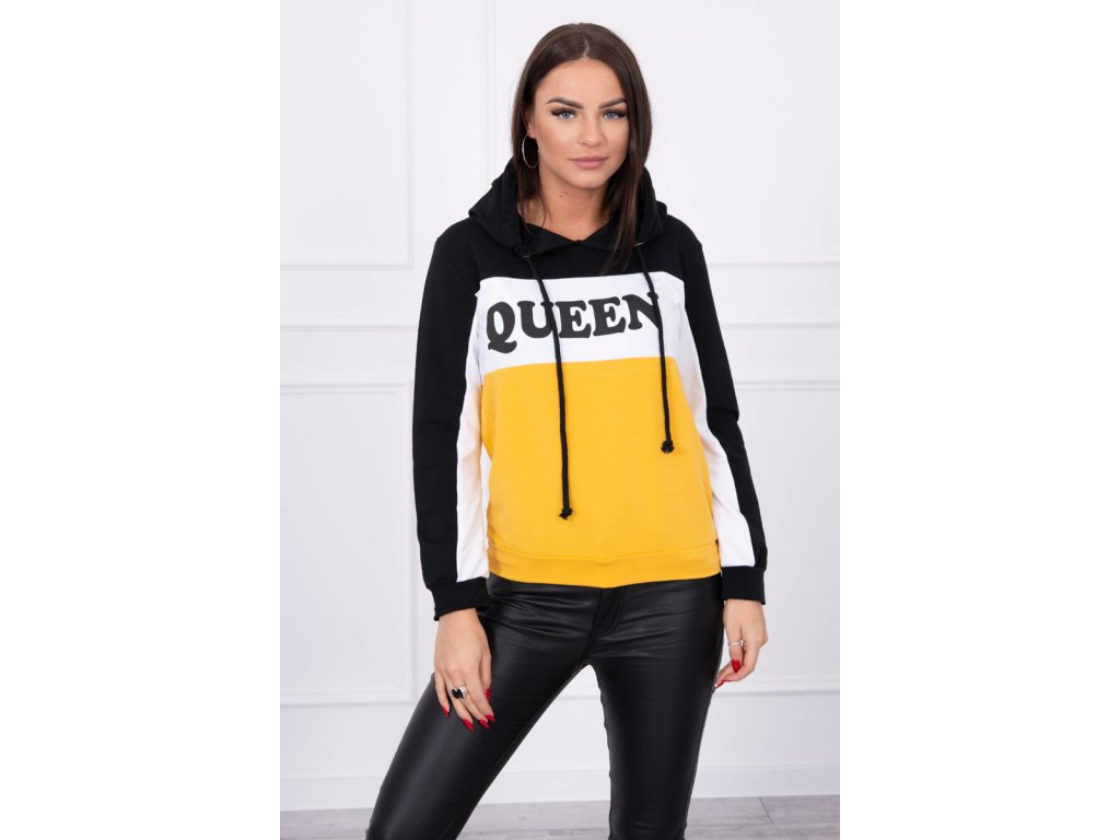 Dámská mikina QUEEN Rachyl černá/hořčicová