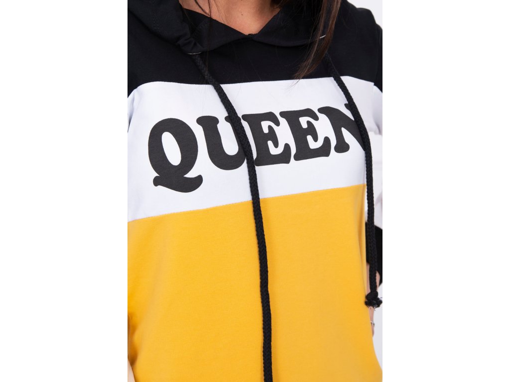 Dámská mikina QUEEN Rachyl černá/hořčicová