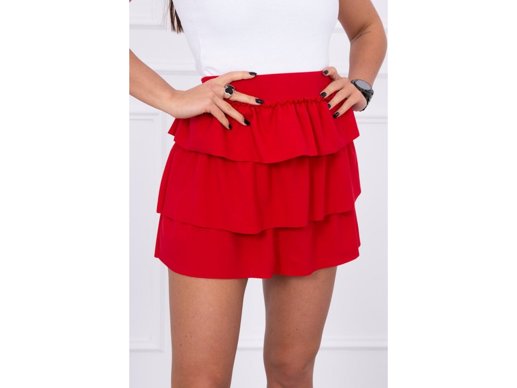 Dámská mini volánková sukně Hartley červená