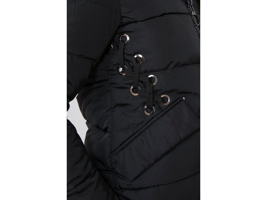 Dámská prošívaná zimní bunda s kapucí Nolan černá