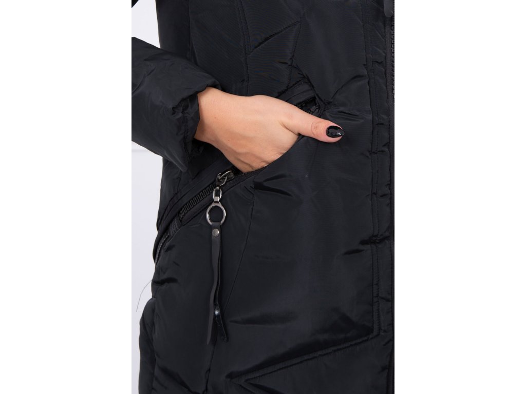Dámská prošívaná zimní dlouhá bunda Jancis černá