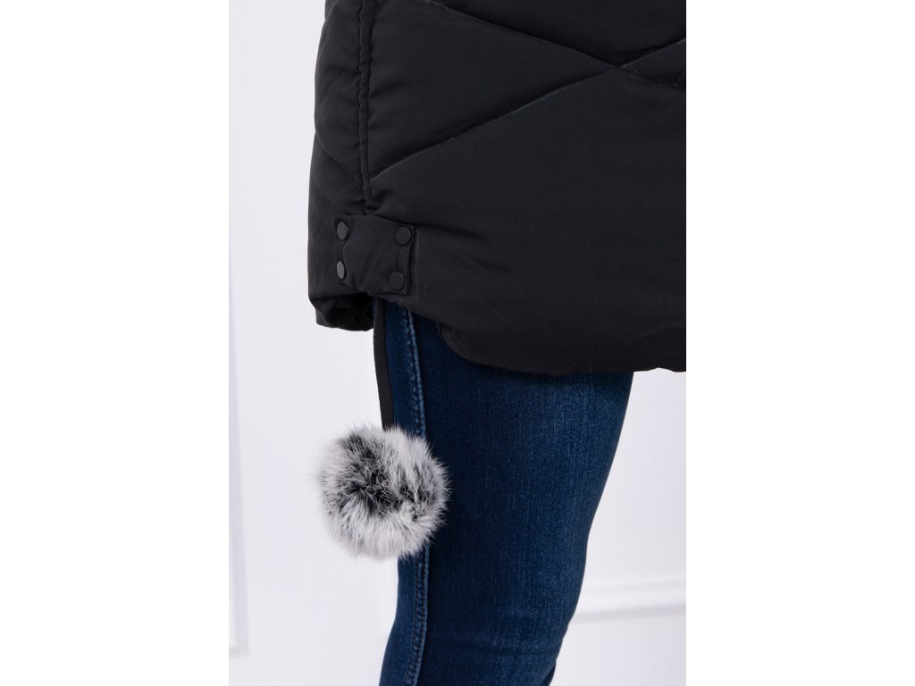Dámská zimní bunda s pompony Stacy černá