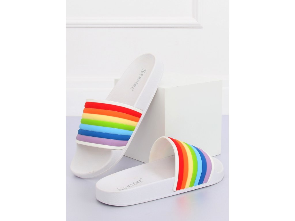 Dámské barevné pantofle Leonore bílé