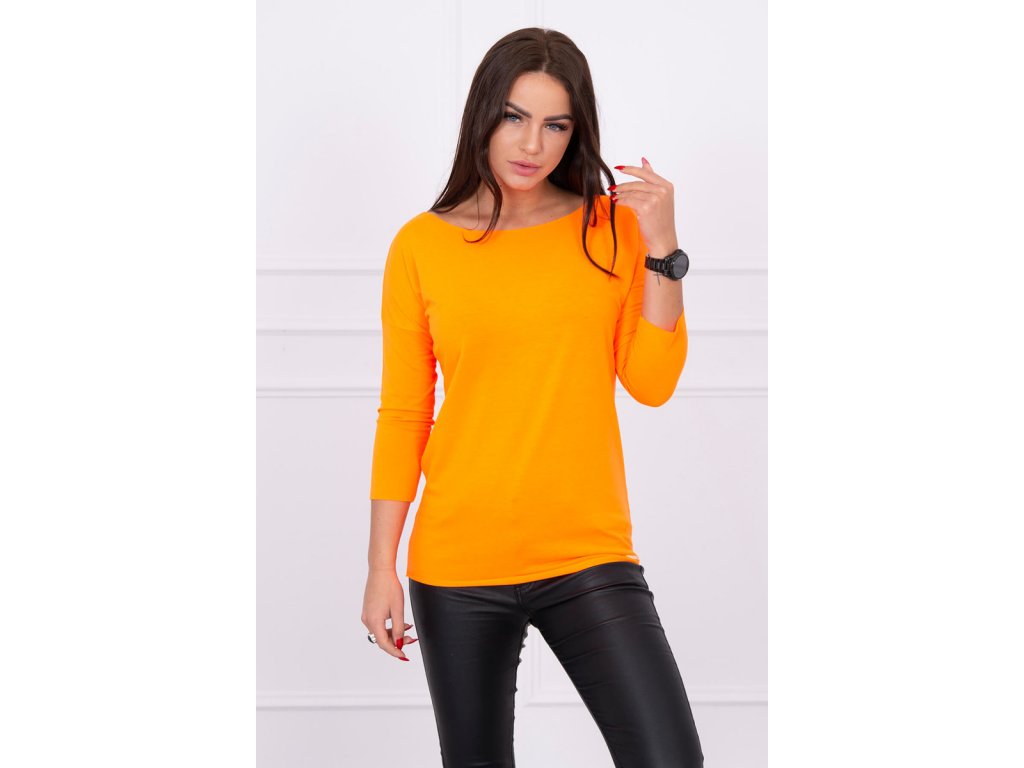Dámské basic tričko s dlouhým rukávem Julia neonově oranžové