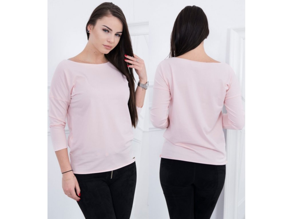 Dámské basic tričko s dlouhým rukávem Julia pudrově růžové