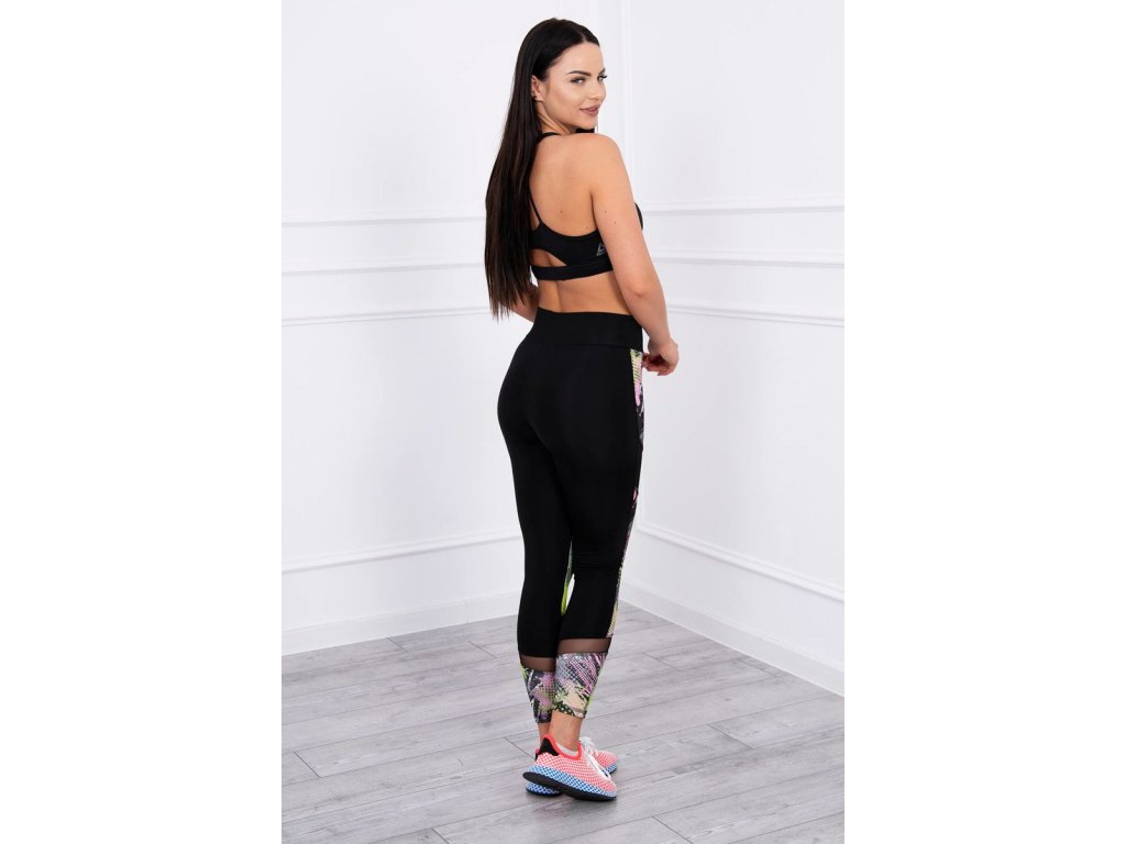 Dámské fitness legíny se síťovinou Melany šedé