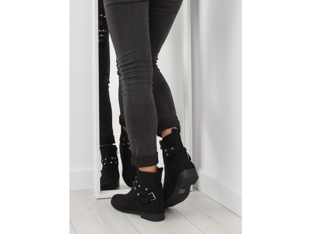 Dámské kotníkové boty s přezkou Aimie černé