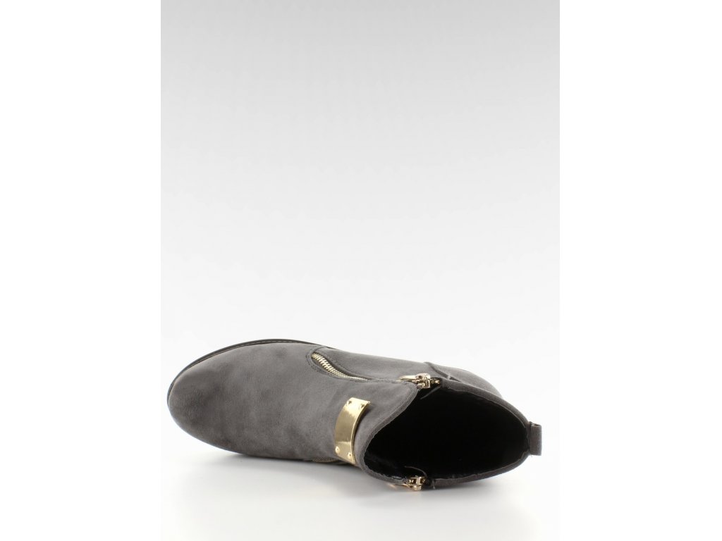 Dámské kotníkové boty se zlatými prvky Kaylee šedé