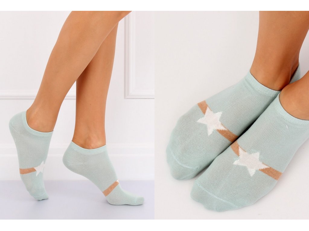 Dámské kotníkové ponožky s hvězdou Kenzie mint