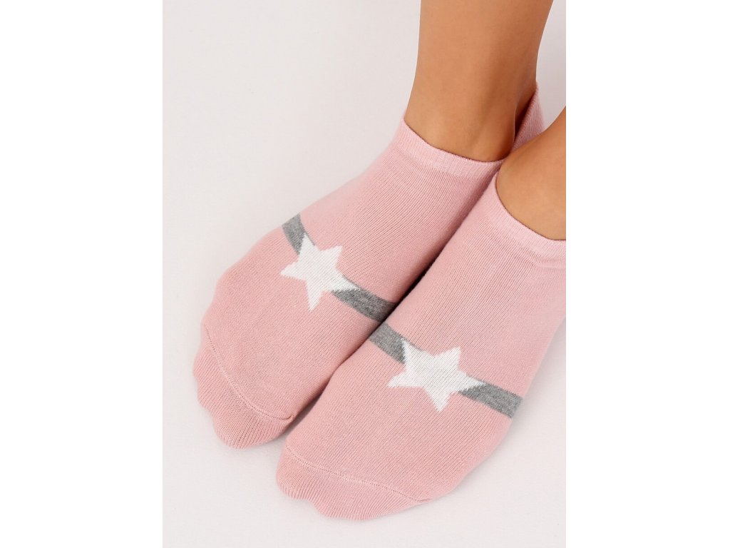 Dámské kotníkové ponožky s hvězdou Kenzie růžové