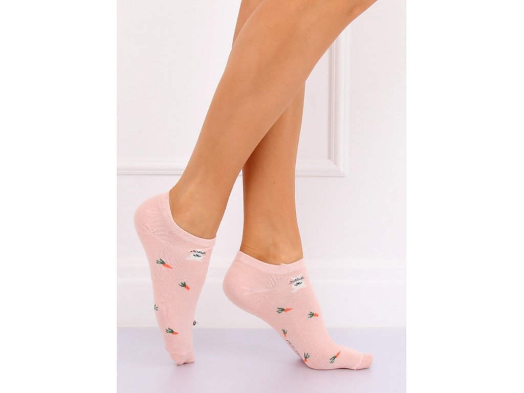 Dámské kotníkové ponožky s mrkvemi Rhoda růžové