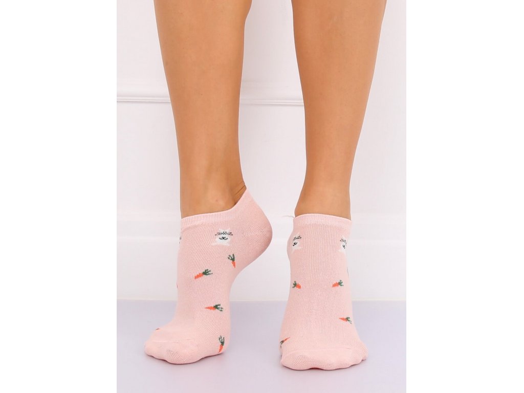 Dámské kotníkové ponožky s mrkvemi Rhoda růžové