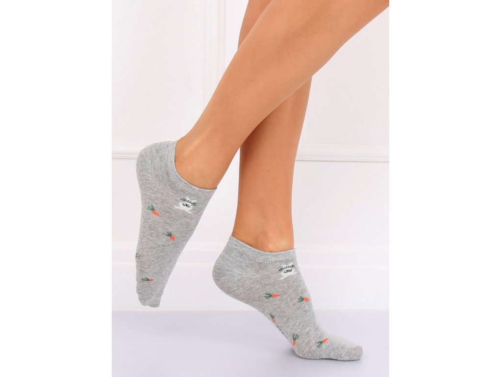 Dámské kotníkové ponožky s mrkvemi Rhoda šedé