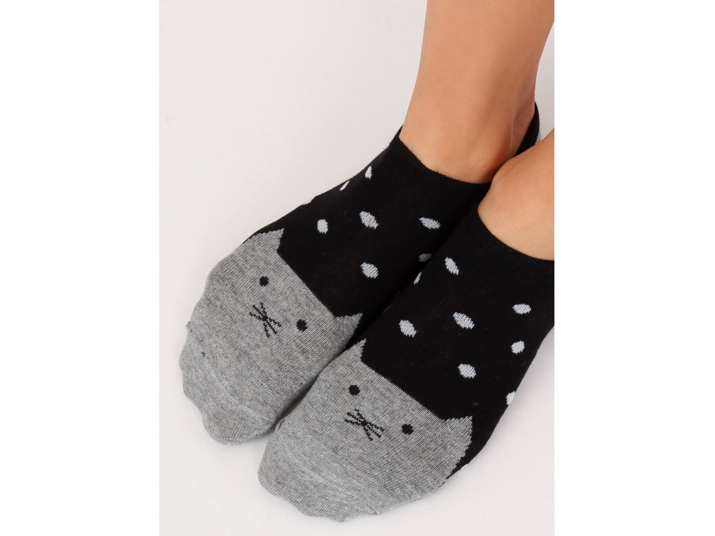 Dámské kotníkové ponožky s obličejem Maeve černé