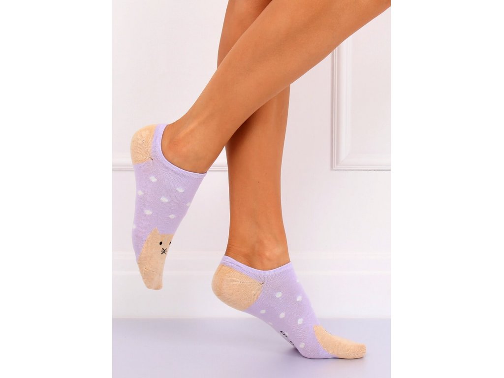 Dámské kotníkové ponožky s obličejem Maeve fialové