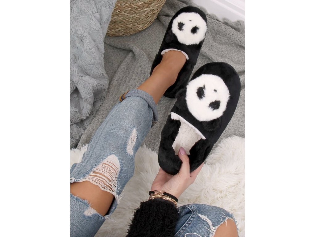 Dámské papuče s pandou Finuala černé
