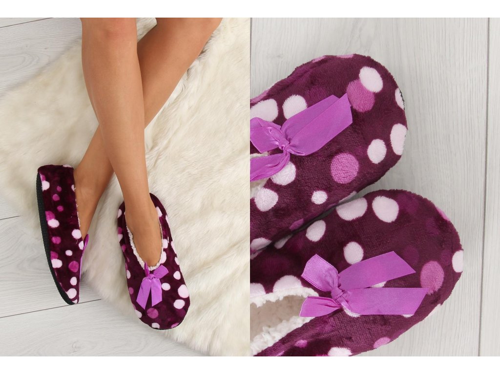 Dámské papuče s puntíky Richelle fialové
