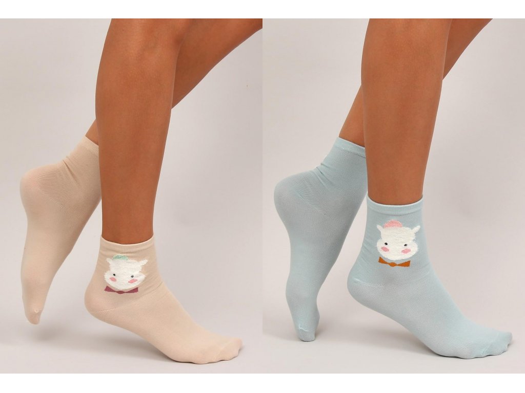 Dámské ponožky Carlene 2 páry béžové/tyrkysové