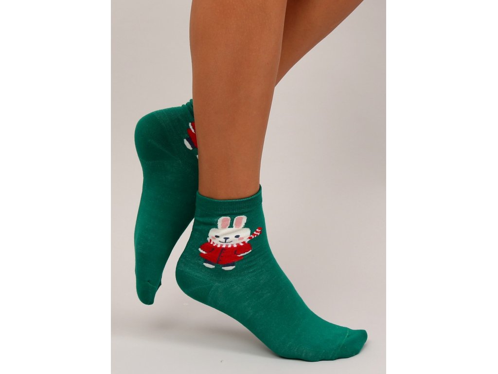 Dámské ponožky Kelia 2 páry zelené/béžové