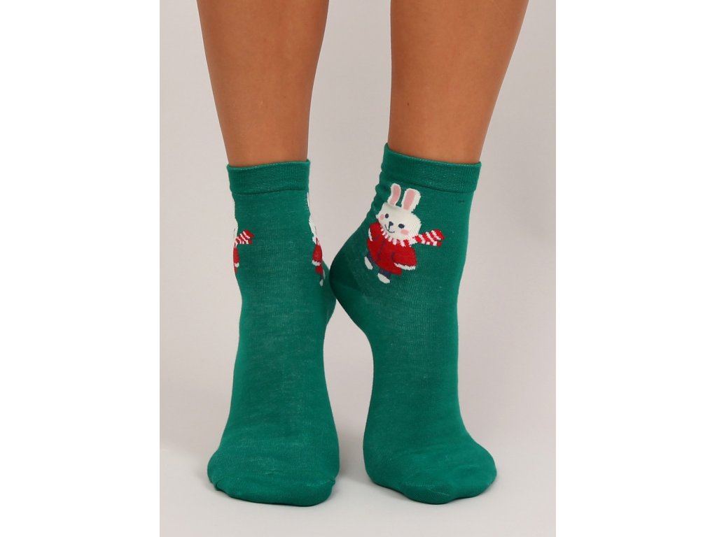 Dámské ponožky Kelia 2 páry zelené/béžové