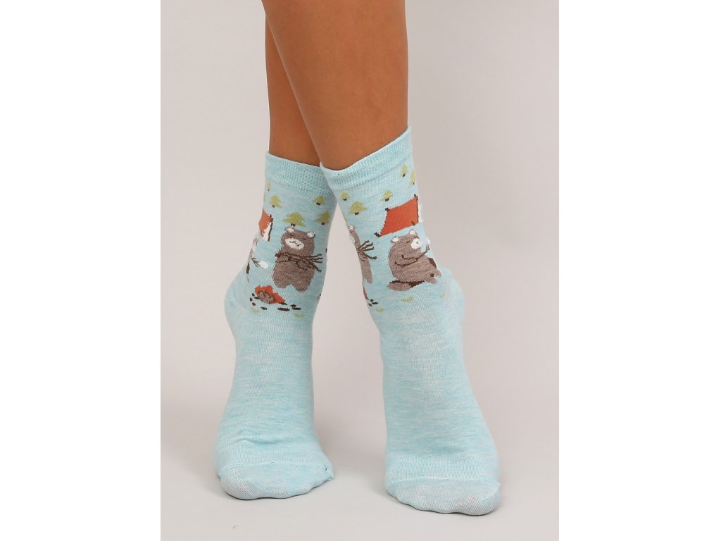 Dámské ponožky Liddy 2 páry béžové/tyrkysové