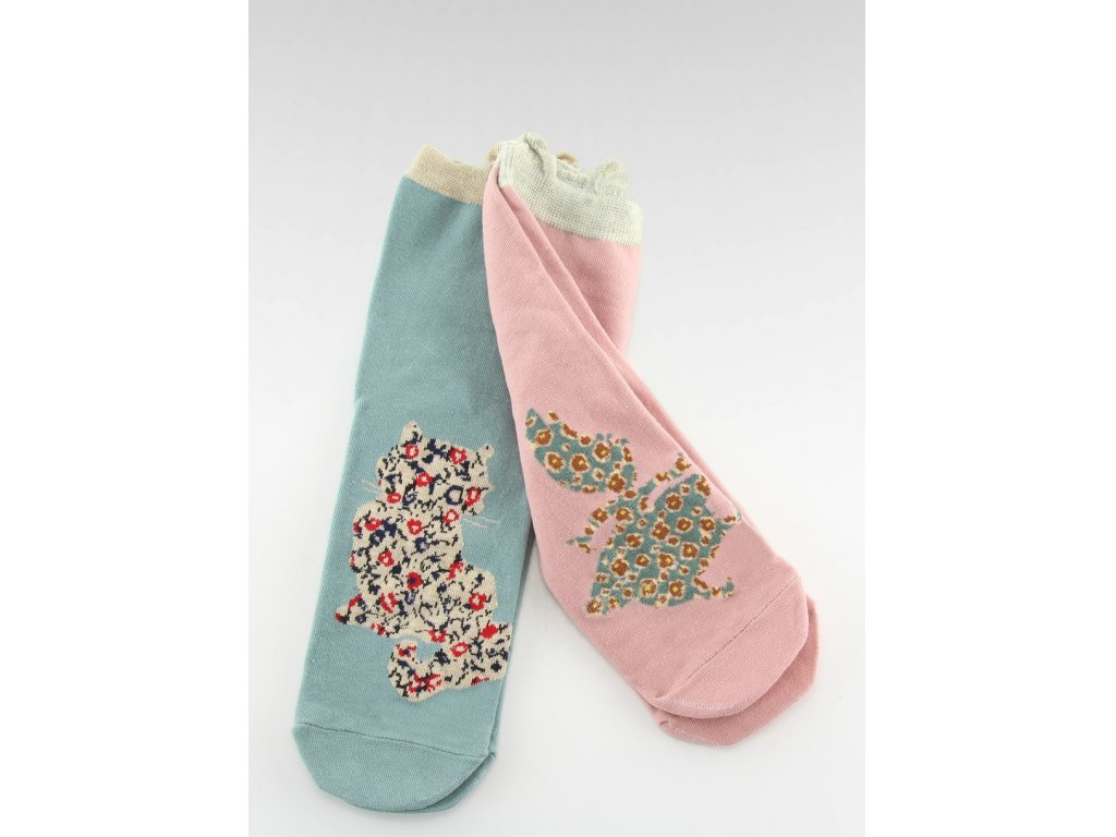 Dámské ponožky Mavis 2 páry růžové/tyrkysové
