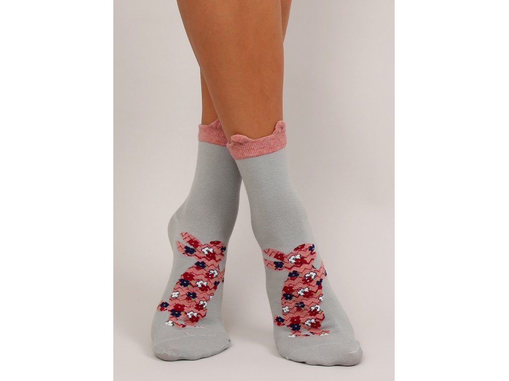 Dámské ponožky Mavis 2 páry šedé/červené